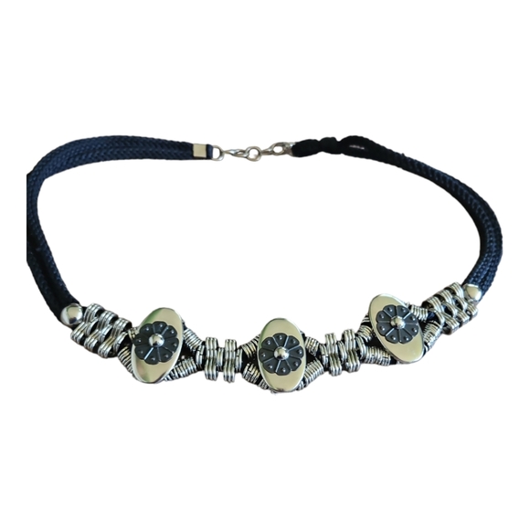 Vintage 80's Silver Tone Rope Statement Belt - Picture 4 of 4